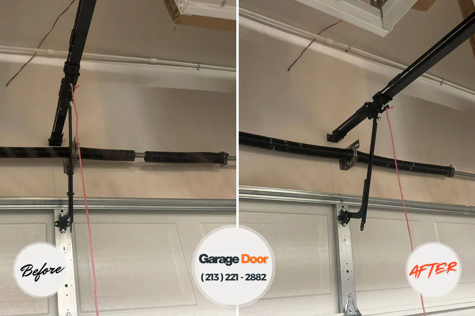 Before and after: garage door repair Housatonic, MA
